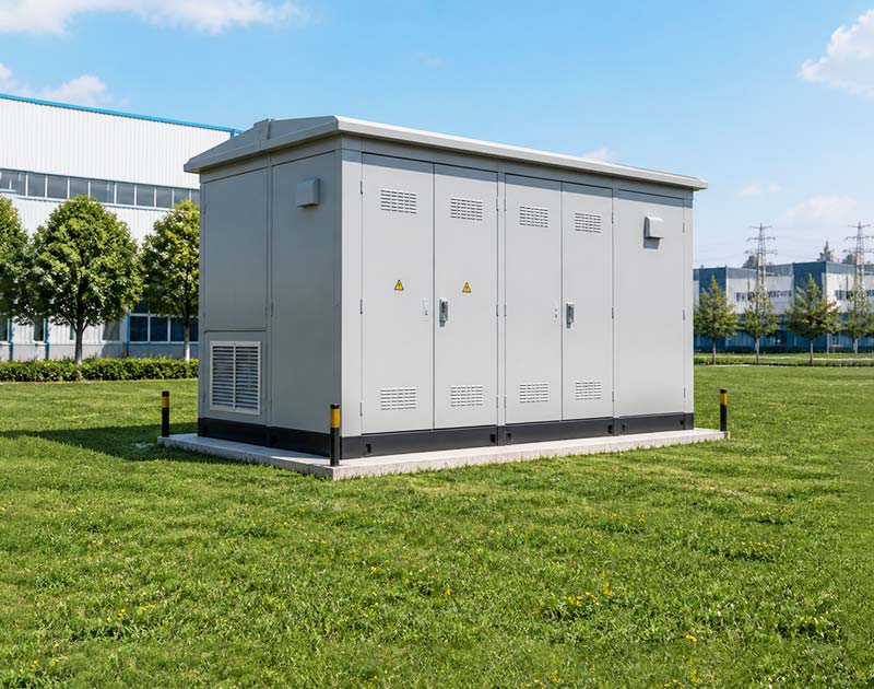 Outdoor compact substation with access and ventilation provisions